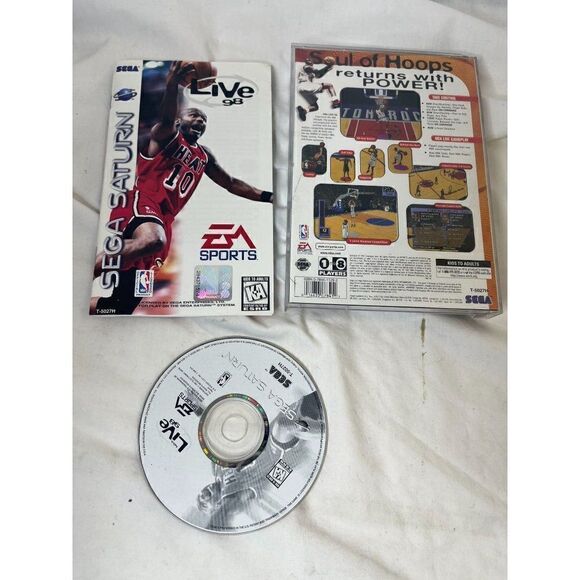 NBA Live 98, 1997, Sega Saturn - CIB Complete in Box Long Box Has No Hinges - Picture 1 of 5